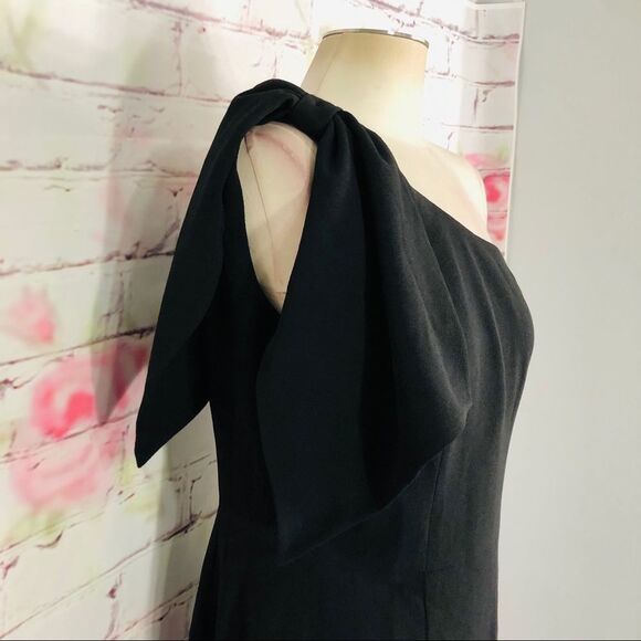 Dress the population NWT Tiffany 1 shoulder black midi dress size small - Picture 7 of 14